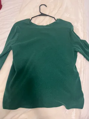 Cherokee emerald green v neck long sleeve thumbnail 2
