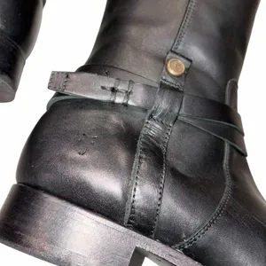 Frye Melissa Belted Black Leather Tall Riding Boots Shoes size 6 thumbnail 9
