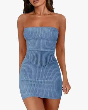 Blue ribbed set thumbnail 1