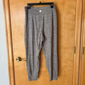 Vuori Performance Jogger Women Large Gray Heathered Pleated High Rise‎ Pants thumbnail 5