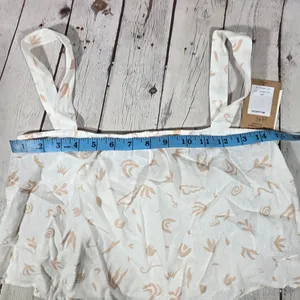 Billabong Womens White Abstract Floral Print Crop Top Tank‎ S Cotton Linen thumbnail 8