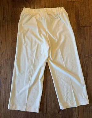 Calvin Klein ivory pleat front tie waist crop pant small thumbnail 6