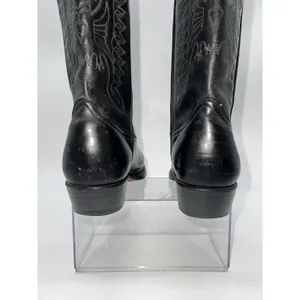 Pistolero Black All Leather Embroidered Cowboy Boots Women's Sz 24.5-7.5/Men 5.5 thumbnail 14