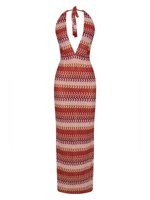 PrettyLittleThing MULTI TEXTURED DEEP PLUNGE MAXI DRESS thumbnail 3