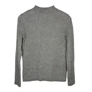 Liz Claiborne Sweater Womens Small Gray Metallic Knit Mock Neck Diamond Ribbed‎ thumbnail 5