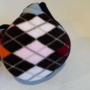Lands' End Kids Girls Argyle Fleece Behind the Head Earmuffs Ear Warmers thumbnail 2