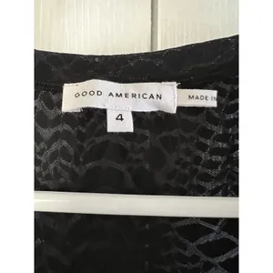 Good American Super High Low‎ Tank Black Sheer Animal Print Size 4 ( XL) thumbnail 5