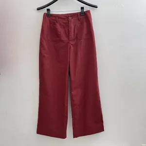 NEW LILLUSORY Linen Wide Leg Pants Sz 8/M Brick Red High Rise Cropped Trousers thumbnail 2