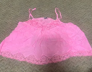 American Eagle Hot Pink Lace top  thumbnail 1