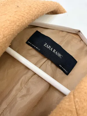 ZARA Basic Women’s XS Camel Double Breasted Long Coat Quiet Luxury Classic Chic thumbnail 5