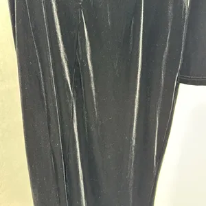 Lulu's Elegant Black Velvet One Shoulder Dress high slit XXL event party formal thumbnail 10