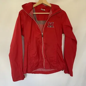 Columbia‎ Womens XS Red Windbreaker Jacket With Miami University Logo thumbnail 1