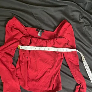 Forever 21 Ruffled Red Crop Top Square Neck thumbnail 9