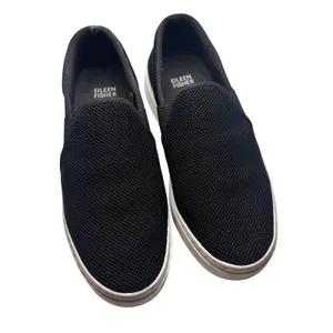 Eileen Fisher‎ Womens Black Mesh Slip On Platform Sneakers Size 7 Comfort Casual thumbnail 2