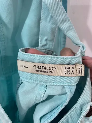 Zara Trafaluc Aqua Short Overalls Romper Y2K Utility Denim Size S thumbnail 5