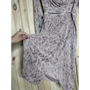 NWT RACHEL Rachel Roy Women's Silvia Long Sleeve Pleated Knit Dress Party Sz L thumbnail 5