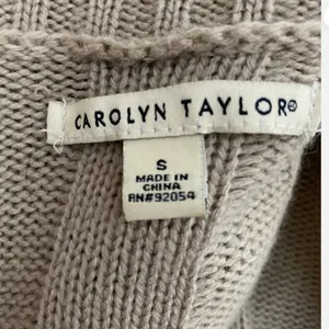 Carolyn‎ Taylor Open Front Tan Open Knit Button Detail Long Sleeve Bell Sz Small thumbnail 7