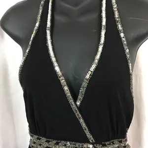 Body Central sequins & seed bead  black halter S thumbnail 7