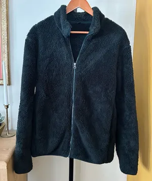Uniqlo Fluffy Yarn Fleece Full‎ Zip Jacket Sherpa Faux Fur Teddy Coat Size S thumbnail 1