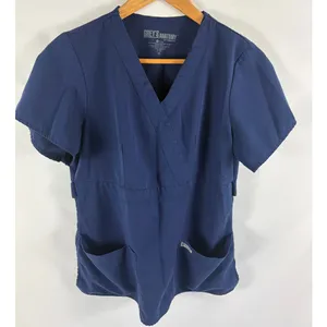 Greys Anatomy Navy Blue Scrub Top Size Medium thumbnail 1