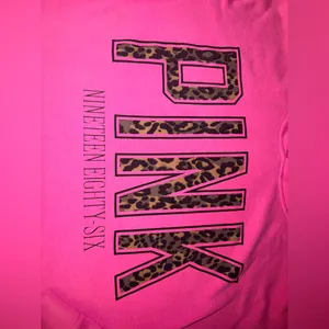 PINK Victoria’s Secret Y2K Hot Pink Cheetah Hoodie Early 2000’s Girly Large thumbnail 3