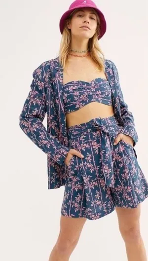 FREE PEOPLE Poolside Floral Shorts Pacific Ocean Summer Vacation‎ Vacay X-Small thumbnail 1