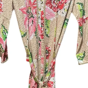 Farm Rio Floral Ruffle Beaded Tassels Belt‎ Slip-On Dress Size XS thumbnail 4
