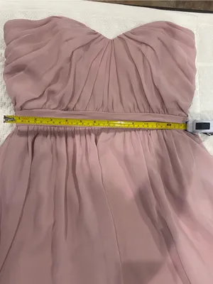 Alfred Angelo Blush Pink Strapless Chiffon Dress thumbnail 6
