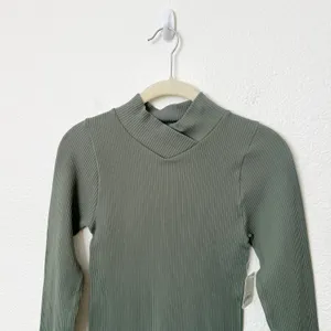 [Free People] Army Green XYZ Bodysuit Long Sleeve Ribbed Turtleneck NWT Sz L/XL thumbnail 4