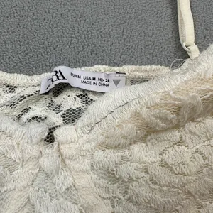 NWOT Zara Lace Crop Top M Off Shoulder Long Sleeve Ivory Sweetheart Blouse thumbnail 6