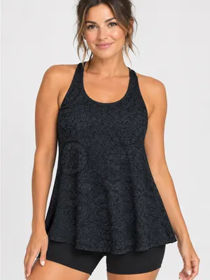Lululemon Rare Mosaic Floral Blue Inkwell Print Racerback Tank Top thumbnail 1