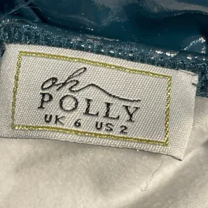Oh Polly Blue Patent Faux Leather Sleeveless Bustier Cami Mini Bodycon Dress 2 thumbnail 4