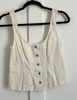Free People Button Down Square Neck Top thumbnail 1