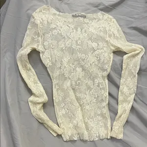 Y2K L.A. Movers lace Long Sleeve top White thumbnail 1