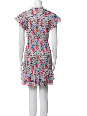 Veronica Beard Cici Floral Smocked Mini Dress. Not Lined Size 2 NWOT thumbnail 10