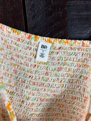 bp. Floral Ruched Spaghetti Strap Crop Top - Small thumbnail 4