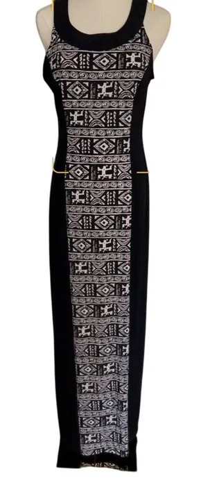 Maxi Sleeveless Dress Sz S Black NWT Liquid Knit AB Studio Beach Resort Wedding thumbnail 1