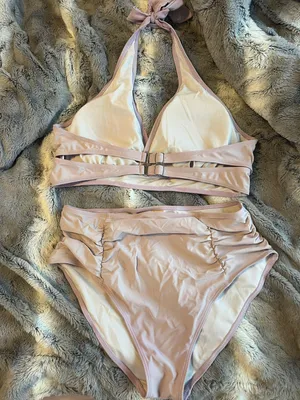 Light Purple Two Piece Swim Suit Size XL thumbnail 2