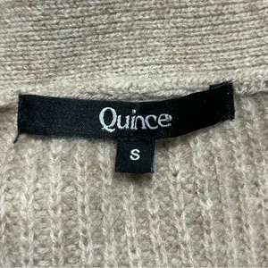 Quince Mongolian Cashmere Oversized Tan Cardigan Sweater Small Minimal Neutral thumbnail 8