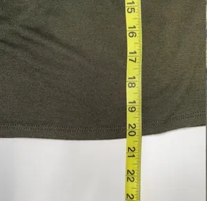 Garage Cropped Tee Solid Olive Green Long Sleeve Crew Neck Basic thumbnail 8