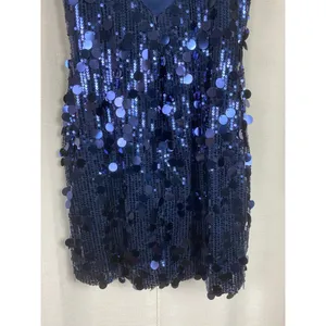 Stacees Dark Navy Sequin Mini Dress Sz.8 NWT Blue thumbnail 11