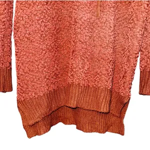 POL Popcorn Knit Sweater Tunic Women's‎ Size Small Hooded Burnt Orange Rust Fall thumbnail 3