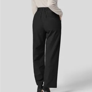 Halara 163H.- HighWaisted Plicated Side Pocket Wide Leg Palazzo Work Cotton Pants thumbnail 2