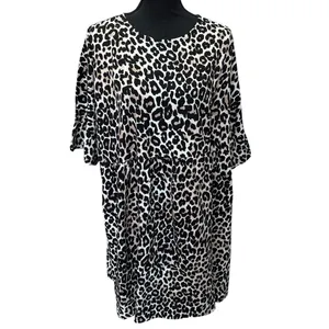 Asos Design Leopard Print Tiered‎ Babydoll Mini Dress Size 12 Ruffle Sleeve thumbnail 2
