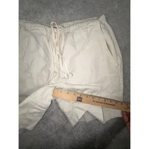 free people linen shorts beige tie waist pockets small Boyfriend‎ Fit thumbnail 8