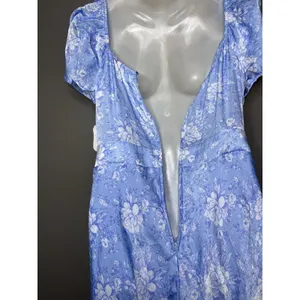 Altar'd State Dress Womens Medium Blue Floral Tie Front Flutter Sleeve Maxi thumbnail 12