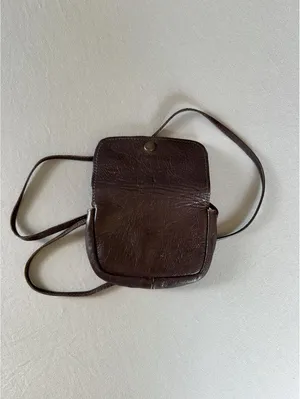 Vintage Brown Leather Mini Crossbody Purse Snap Closure Boho Small Bag thumbnail 7
