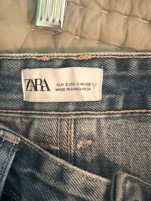 Zara mid rise denim cargo skirt thumbnail 4