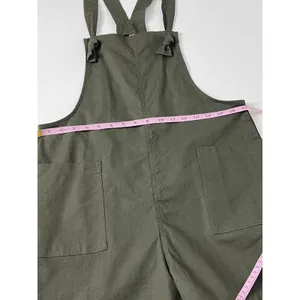 Zenana Army Green Shorts Knotted Overalls Romper Size Small thumbnail 4