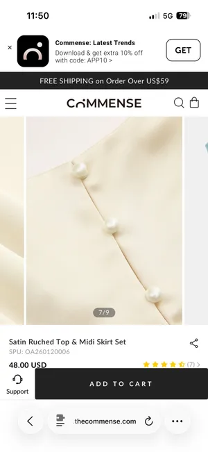 Commence Satin Ruched Top & Midi Skirt Set thumbnail 5